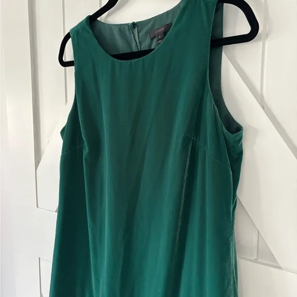 J. Crew Green Velvet Mini Dress - Picture 3 of 7